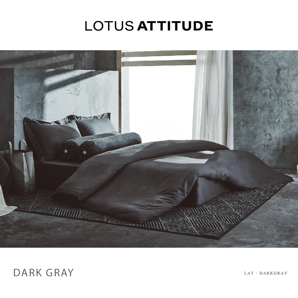 Attitude Bed Sheet Set 5 pcs- Dark Grey(182 * 198)cm Brand:Lotus