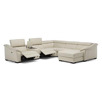 Leather-Cold Light Gray(wood)Brand:Natuzzi(corner)